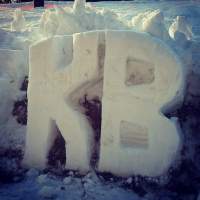 Kissing Bridge snow sculpture 